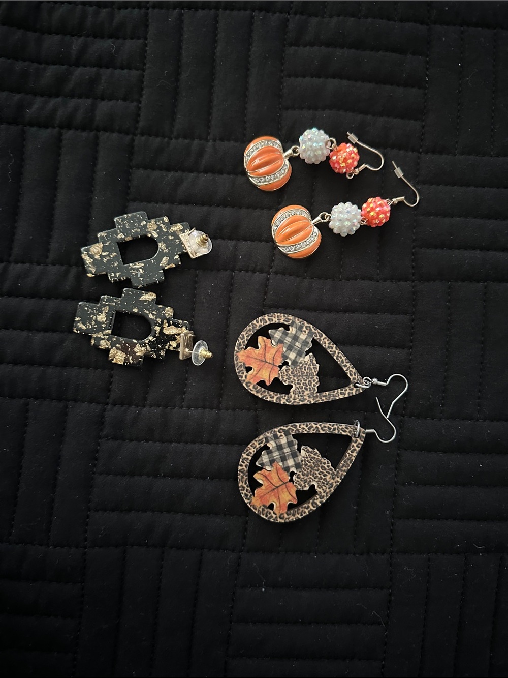 Autumn Leaf Teardrop and Mixed Orange Earrings - Unbranded Women Accessories